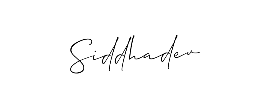Use a signature maker to create a handwritten signature online. With this signature software, you can design (Allison_Script) your own signature for name Siddhadev. Siddhadev signature style 2 images and pictures png