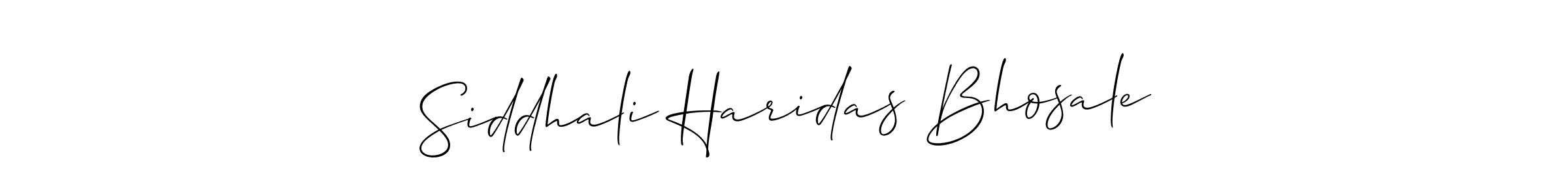 Allison_Script is a professional signature style that is perfect for those who want to add a touch of class to their signature. It is also a great choice for those who want to make their signature more unique. Get Siddhali Haridas Bhosale name to fancy signature for free. Siddhali Haridas Bhosale signature style 2 images and pictures png