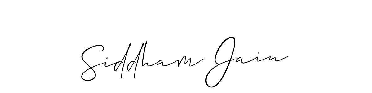 Design your own signature with our free online signature maker. With this signature software, you can create a handwritten (Allison_Script) signature for name Siddham Jain. Siddham Jain signature style 2 images and pictures png