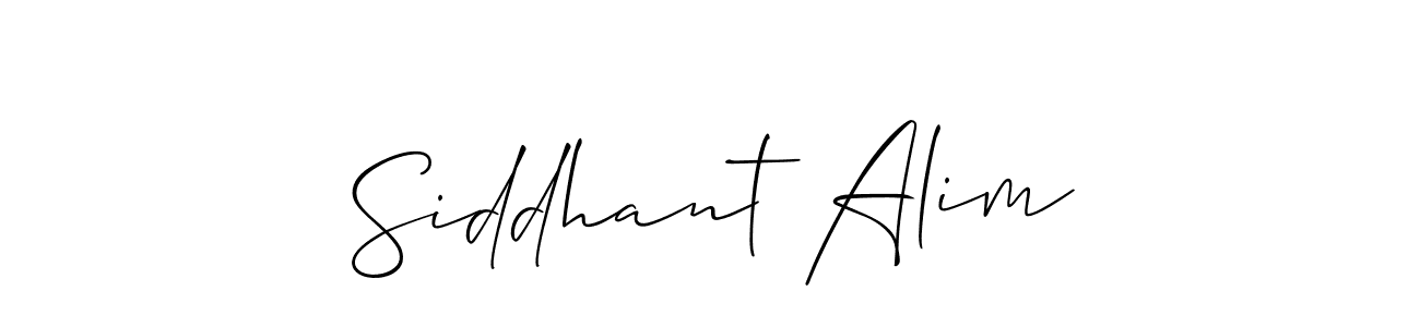 The best way (Allison_Script) to make a short signature is to pick only two or three words in your name. The name Siddhant Alim include a total of six letters. For converting this name. Siddhant Alim signature style 2 images and pictures png