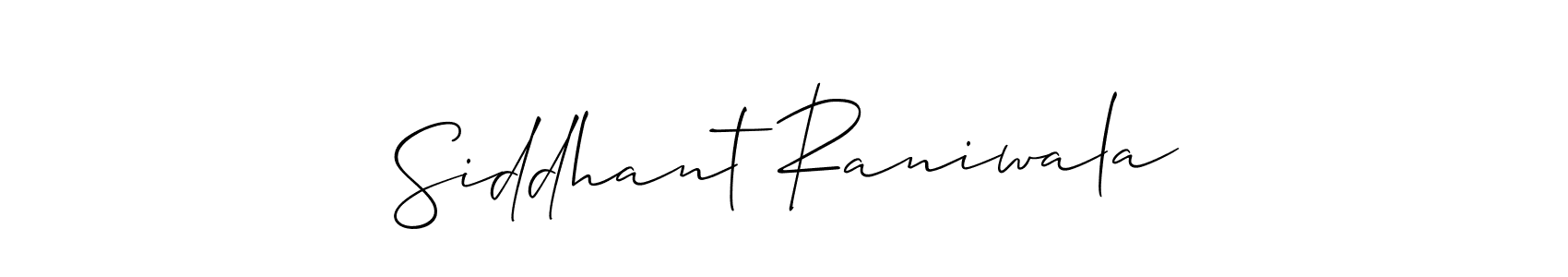 How to make Siddhant Raniwala signature? Allison_Script is a professional autograph style. Create handwritten signature for Siddhant Raniwala name. Siddhant Raniwala signature style 2 images and pictures png