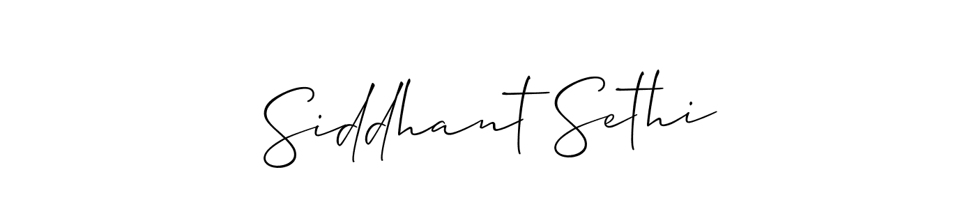 How to make Siddhant Sethi name signature. Use Allison_Script style for creating short signs online. This is the latest handwritten sign. Siddhant Sethi signature style 2 images and pictures png