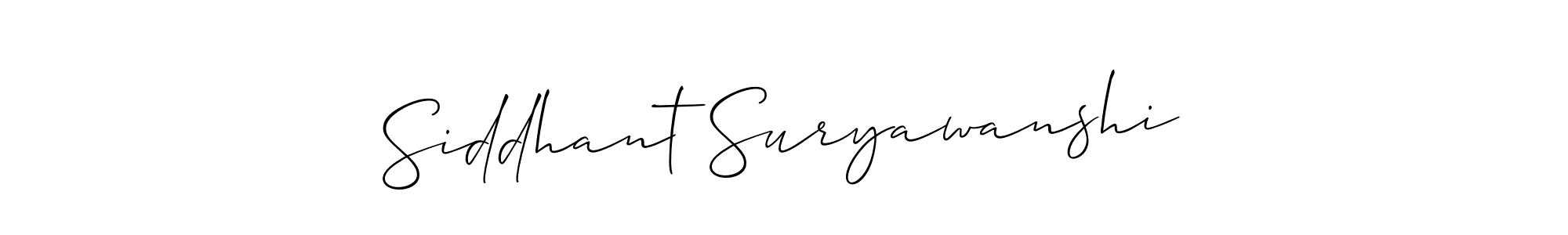 Make a beautiful signature design for name Siddhant Suryawanshi. With this signature (Allison_Script) style, you can create a handwritten signature for free. Siddhant Suryawanshi signature style 2 images and pictures png