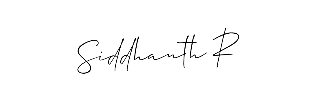 Also we have Siddhanth R name is the best signature style. Create professional handwritten signature collection using Allison_Script autograph style. Siddhanth R signature style 2 images and pictures png