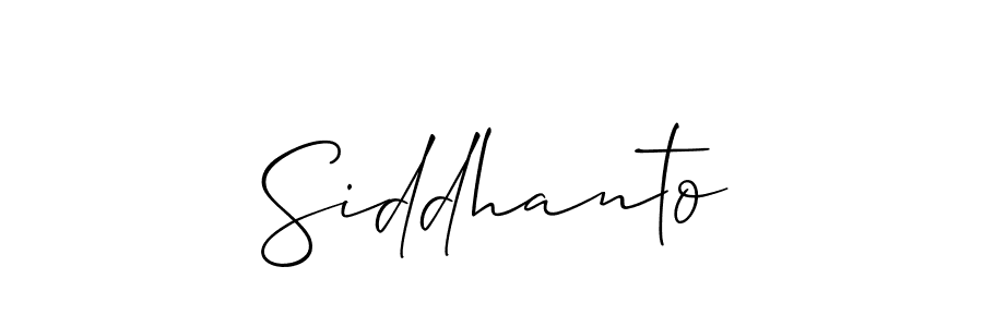 Make a beautiful signature design for name Siddhanto. With this signature (Allison_Script) style, you can create a handwritten signature for free. Siddhanto signature style 2 images and pictures png
