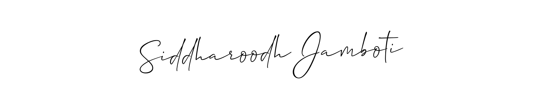 How to make Siddharoodh Jamboti name signature. Use Allison_Script style for creating short signs online. This is the latest handwritten sign. Siddharoodh Jamboti signature style 2 images and pictures png