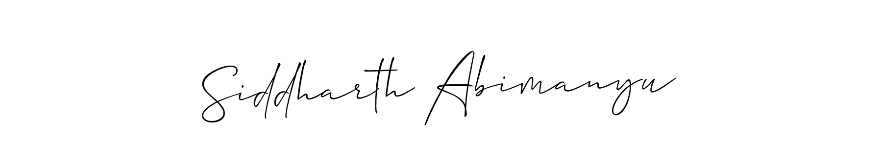 Use a signature maker to create a handwritten signature online. With this signature software, you can design (Allison_Script) your own signature for name Siddharth Abimanyu. Siddharth Abimanyu signature style 2 images and pictures png