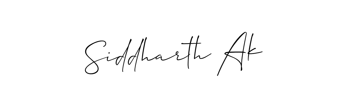 The best way (Allison_Script) to make a short signature is to pick only two or three words in your name. The name Siddharth Ak include a total of six letters. For converting this name. Siddharth Ak signature style 2 images and pictures png