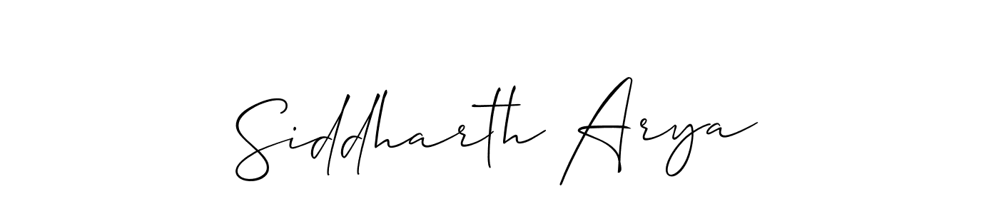How to make Siddharth Arya name signature. Use Allison_Script style for creating short signs online. This is the latest handwritten sign. Siddharth Arya signature style 2 images and pictures png
