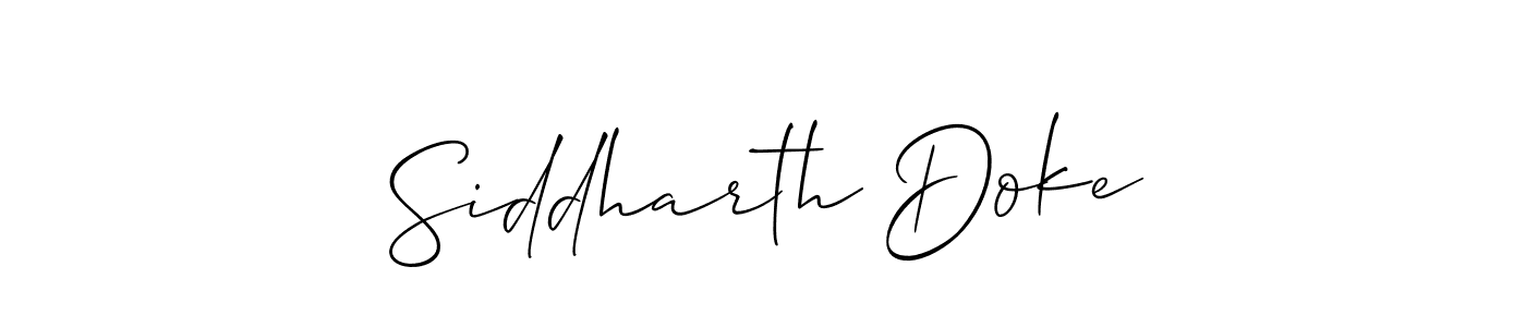 Create a beautiful signature design for name Siddharth Doke. With this signature (Allison_Script) fonts, you can make a handwritten signature for free. Siddharth Doke signature style 2 images and pictures png