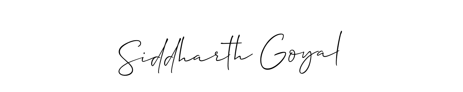 Make a beautiful signature design for name Siddharth Goyal. With this signature (Allison_Script) style, you can create a handwritten signature for free. Siddharth Goyal signature style 2 images and pictures png