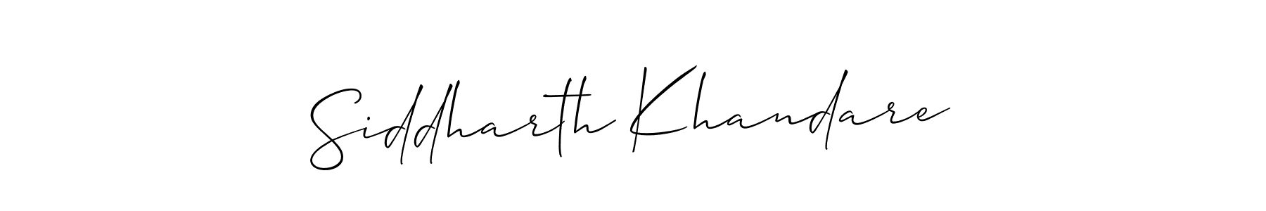 The best way (Allison_Script) to make a short signature is to pick only two or three words in your name. The name Siddharth Khandare include a total of six letters. For converting this name. Siddharth Khandare signature style 2 images and pictures png