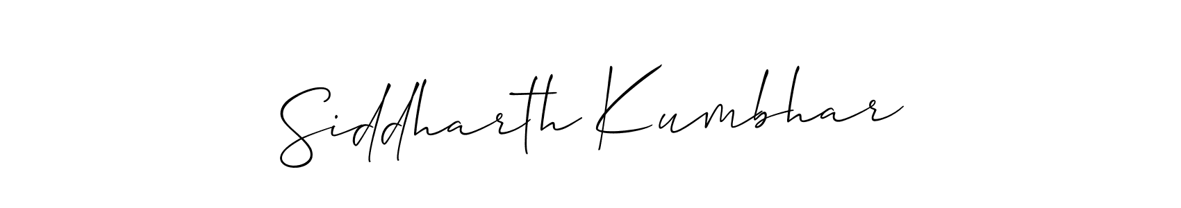 You should practise on your own different ways (Allison_Script) to write your name (Siddharth Kumbhar) in signature. don't let someone else do it for you. Siddharth Kumbhar signature style 2 images and pictures png
