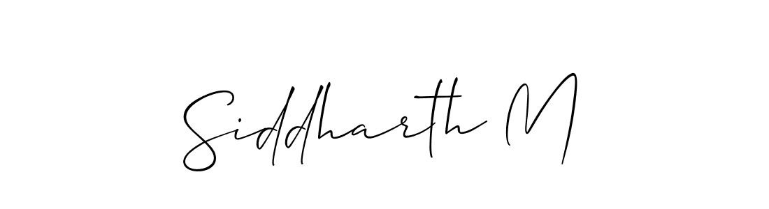 How to make Siddharth M name signature. Use Allison_Script style for creating short signs online. This is the latest handwritten sign. Siddharth M signature style 2 images and pictures png