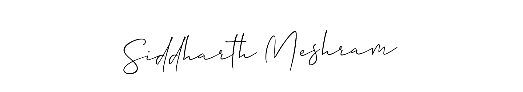 Make a beautiful signature design for name Siddharth Meshram. With this signature (Allison_Script) style, you can create a handwritten signature for free. Siddharth Meshram signature style 2 images and pictures png