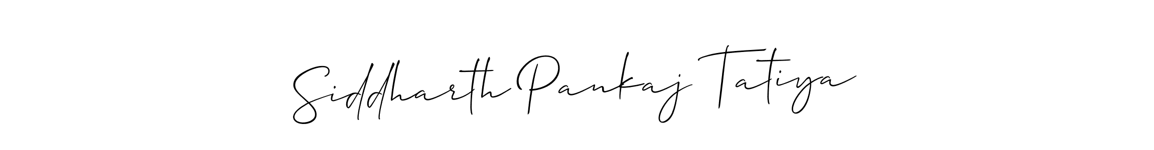 You should practise on your own different ways (Allison_Script) to write your name (Siddharth Pankaj Tatiya) in signature. don't let someone else do it for you. Siddharth Pankaj Tatiya signature style 2 images and pictures png