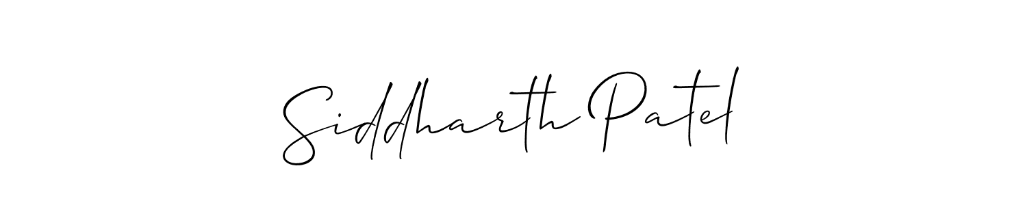 Create a beautiful signature design for name Siddharth Patel. With this signature (Allison_Script) fonts, you can make a handwritten signature for free. Siddharth Patel signature style 2 images and pictures png