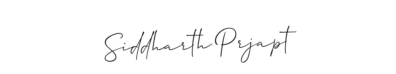 Use a signature maker to create a handwritten signature online. With this signature software, you can design (Allison_Script) your own signature for name Siddharth Prjapt. Siddharth Prjapt signature style 2 images and pictures png