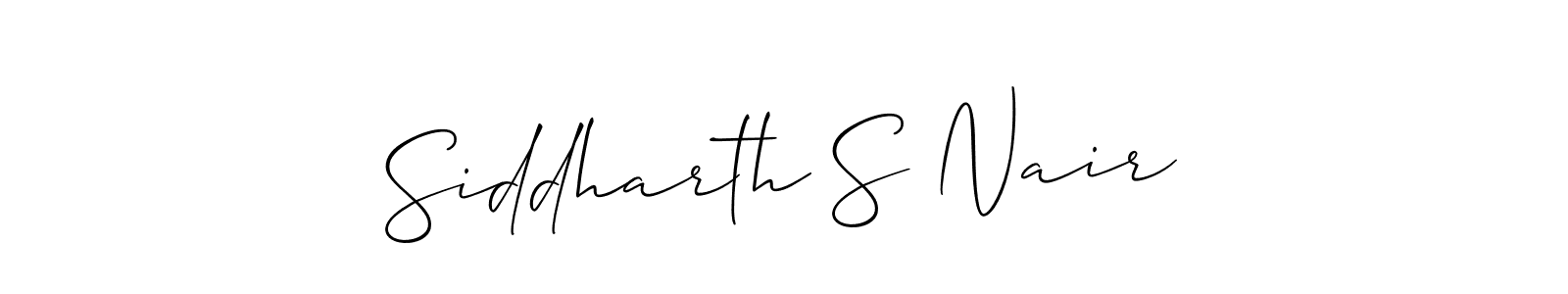 Design your own signature with our free online signature maker. With this signature software, you can create a handwritten (Allison_Script) signature for name Siddharth S Nair. Siddharth S Nair signature style 2 images and pictures png