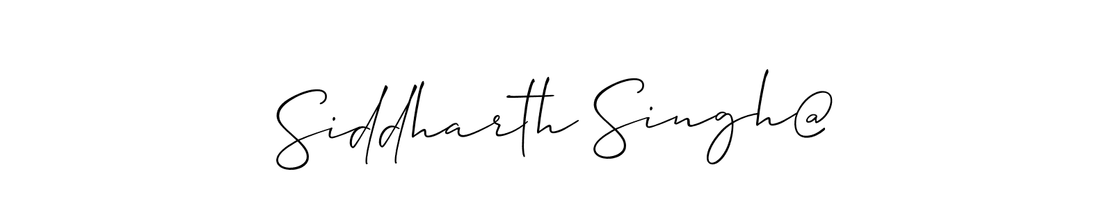 Create a beautiful signature design for name Siddharth Singh@. With this signature (Allison_Script) fonts, you can make a handwritten signature for free. Siddharth Singh@ signature style 2 images and pictures png