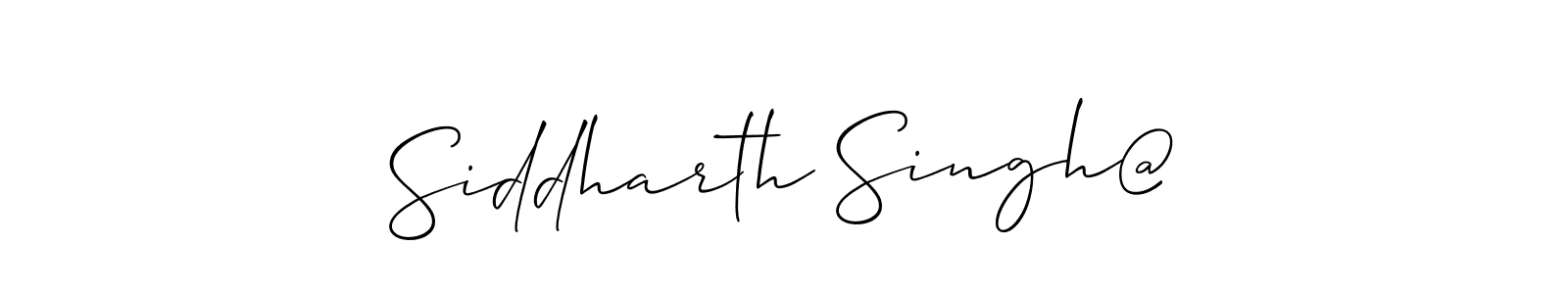 How to make Siddharth Singh@ signature? Allison_Script is a professional autograph style. Create handwritten signature for Siddharth Singh@ name. Siddharth Singh@ signature style 2 images and pictures png