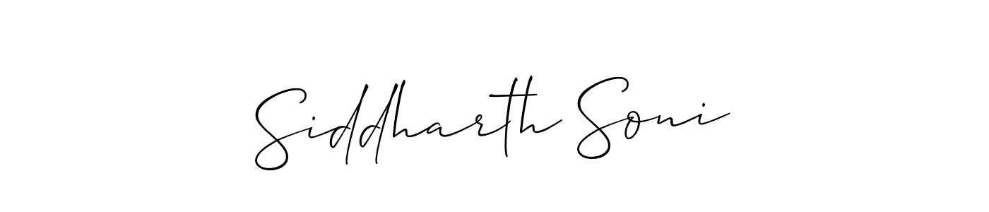 Design your own signature with our free online signature maker. With this signature software, you can create a handwritten (Allison_Script) signature for name Siddharth Soni. Siddharth Soni signature style 2 images and pictures png