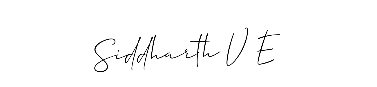 How to Draw Siddharth V E signature style? Allison_Script is a latest design signature styles for name Siddharth V E. Siddharth V E signature style 2 images and pictures png
