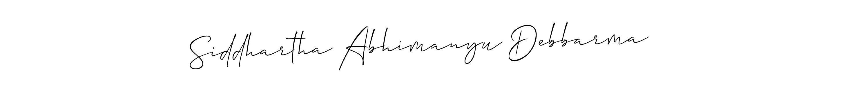 How to make Siddhartha Abhimanyu Debbarma signature? Allison_Script is a professional autograph style. Create handwritten signature for Siddhartha Abhimanyu Debbarma name. Siddhartha Abhimanyu Debbarma signature style 2 images and pictures png