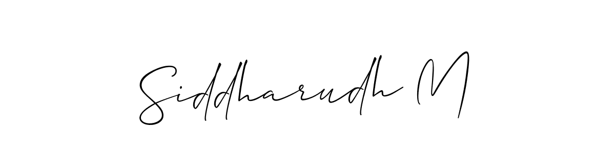 Create a beautiful signature design for name Siddharudh M. With this signature (Allison_Script) fonts, you can make a handwritten signature for free. Siddharudh M signature style 2 images and pictures png