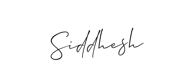 Make a beautiful signature design for name Siddhesh. With this signature (Allison_Script) style, you can create a handwritten signature for free. Siddhesh signature style 2 images and pictures png