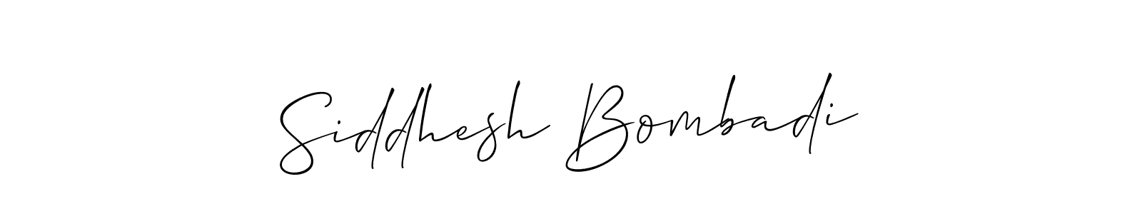 Design your own signature with our free online signature maker. With this signature software, you can create a handwritten (Allison_Script) signature for name Siddhesh Bombadi. Siddhesh Bombadi signature style 2 images and pictures png