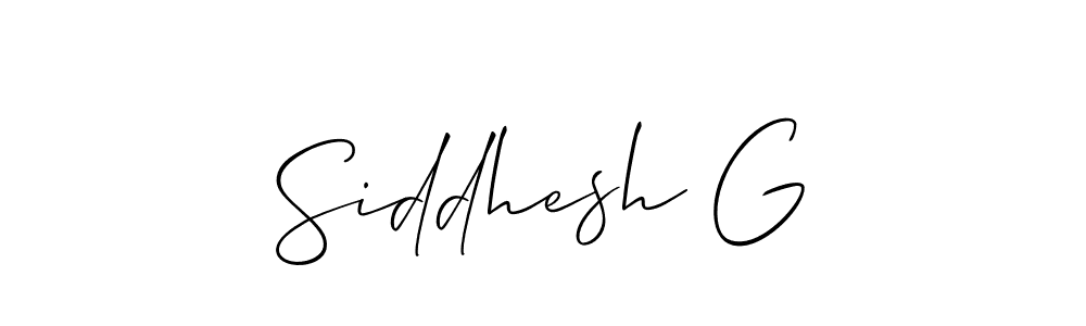 How to make Siddhesh G name signature. Use Allison_Script style for creating short signs online. This is the latest handwritten sign. Siddhesh G signature style 2 images and pictures png