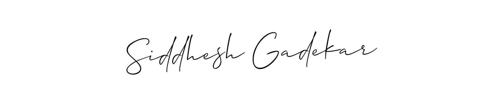 Allison_Script is a professional signature style that is perfect for those who want to add a touch of class to their signature. It is also a great choice for those who want to make their signature more unique. Get Siddhesh Gadekar name to fancy signature for free. Siddhesh Gadekar signature style 2 images and pictures png