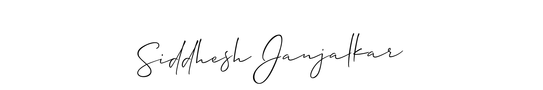 Allison_Script is a professional signature style that is perfect for those who want to add a touch of class to their signature. It is also a great choice for those who want to make their signature more unique. Get Siddhesh Janjalkar name to fancy signature for free. Siddhesh Janjalkar signature style 2 images and pictures png
