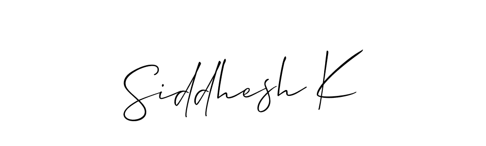 Also we have Siddhesh K name is the best signature style. Create professional handwritten signature collection using Allison_Script autograph style. Siddhesh K signature style 2 images and pictures png