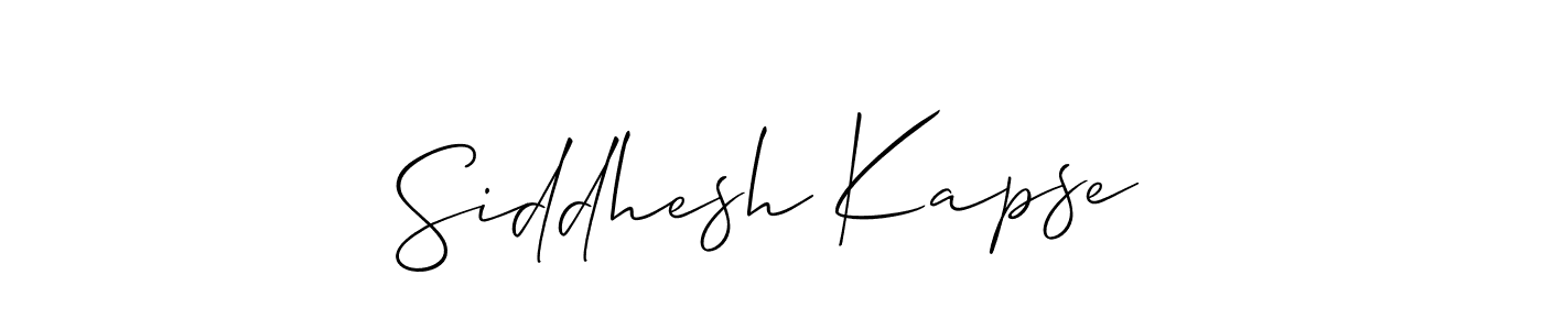 Allison_Script is a professional signature style that is perfect for those who want to add a touch of class to their signature. It is also a great choice for those who want to make their signature more unique. Get Siddhesh Kapse name to fancy signature for free. Siddhesh Kapse signature style 2 images and pictures png