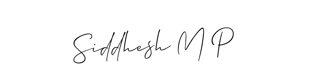 How to make Siddhesh M P signature? Allison_Script is a professional autograph style. Create handwritten signature for Siddhesh M P name. Siddhesh M P signature style 2 images and pictures png