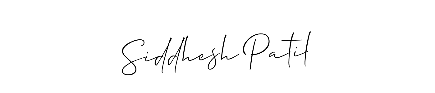 Use a signature maker to create a handwritten signature online. With this signature software, you can design (Allison_Script) your own signature for name Siddhesh Patil. Siddhesh Patil signature style 2 images and pictures png