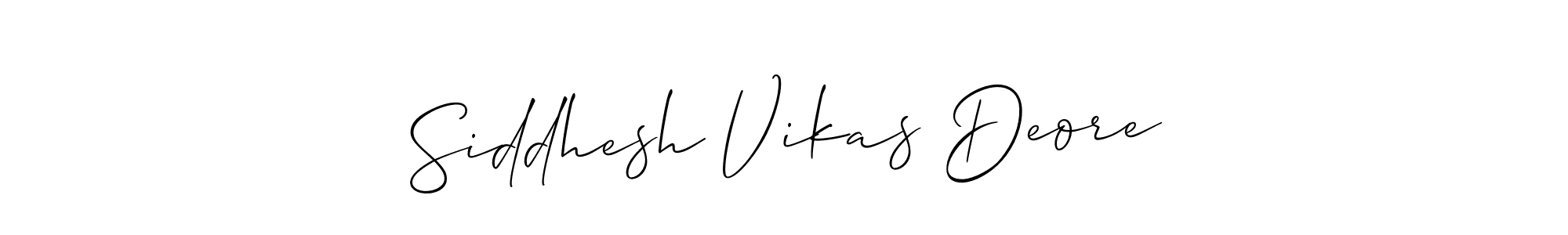 Make a beautiful signature design for name Siddhesh Vikas Deore. With this signature (Allison_Script) style, you can create a handwritten signature for free. Siddhesh Vikas Deore signature style 2 images and pictures png