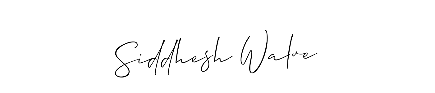 Create a beautiful signature design for name Siddhesh Walve. With this signature (Allison_Script) fonts, you can make a handwritten signature for free. Siddhesh Walve signature style 2 images and pictures png