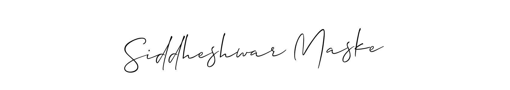 Use a signature maker to create a handwritten signature online. With this signature software, you can design (Allison_Script) your own signature for name Siddheshwar Maske. Siddheshwar Maske signature style 2 images and pictures png