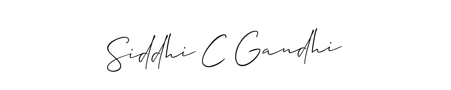 How to Draw Siddhi C Gandhi signature style? Allison_Script is a latest design signature styles for name Siddhi C Gandhi. Siddhi C Gandhi signature style 2 images and pictures png