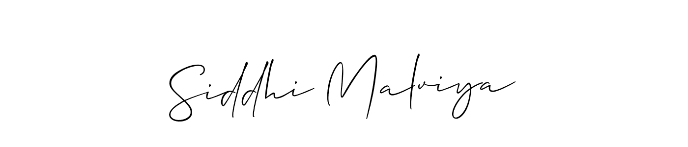 Use a signature maker to create a handwritten signature online. With this signature software, you can design (Allison_Script) your own signature for name Siddhi Malviya. Siddhi Malviya signature style 2 images and pictures png