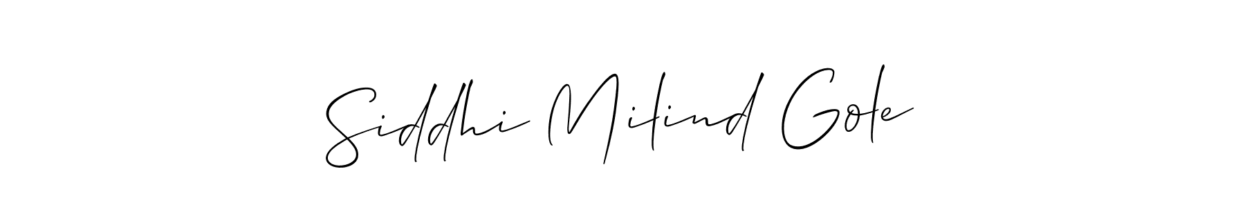This is the best signature style for the Siddhi Milind Gole name. Also you like these signature font (Allison_Script). Mix name signature. Siddhi Milind Gole signature style 2 images and pictures png