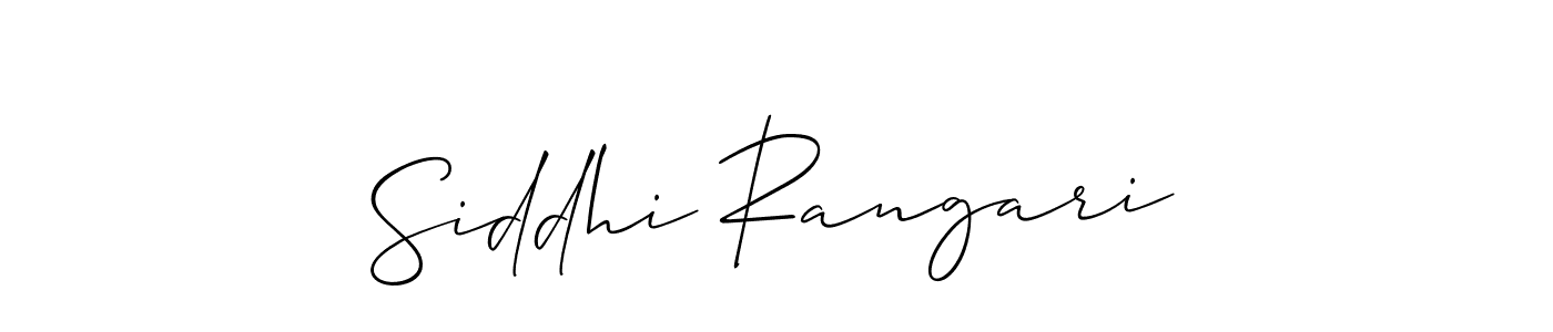 Use a signature maker to create a handwritten signature online. With this signature software, you can design (Allison_Script) your own signature for name Siddhi Rangari. Siddhi Rangari signature style 2 images and pictures png