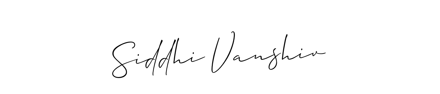 You should practise on your own different ways (Allison_Script) to write your name (Siddhi Vanshiv) in signature. don't let someone else do it for you. Siddhi Vanshiv signature style 2 images and pictures png