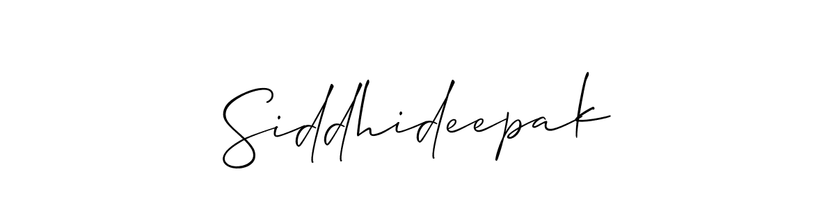 Use a signature maker to create a handwritten signature online. With this signature software, you can design (Allison_Script) your own signature for name Siddhideepak. Siddhideepak signature style 2 images and pictures png