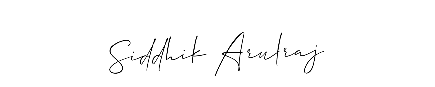 You should practise on your own different ways (Allison_Script) to write your name (Siddhik Arulraj) in signature. don't let someone else do it for you. Siddhik Arulraj signature style 2 images and pictures png