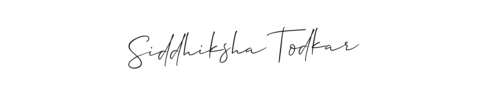 You should practise on your own different ways (Allison_Script) to write your name (Siddhiksha Todkar) in signature. don't let someone else do it for you. Siddhiksha Todkar signature style 2 images and pictures png