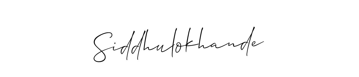 Similarly Allison_Script is the best handwritten signature design. Signature creator online .You can use it as an online autograph creator for name Siddhulokhande. Siddhulokhande signature style 2 images and pictures png